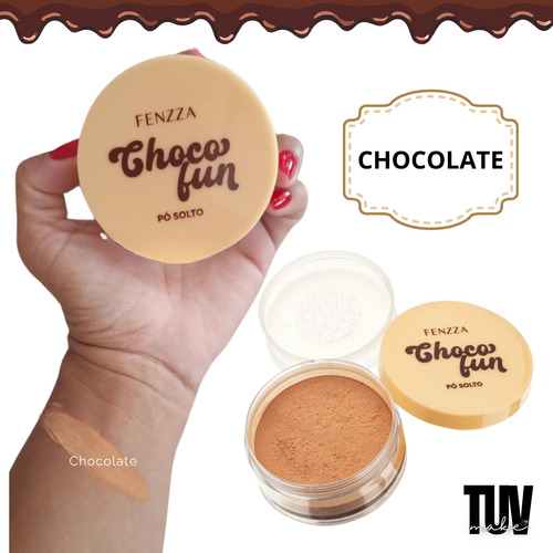 Pó Solto Facial Matte Fenzza Choco Fun Cheirinho Chocolate