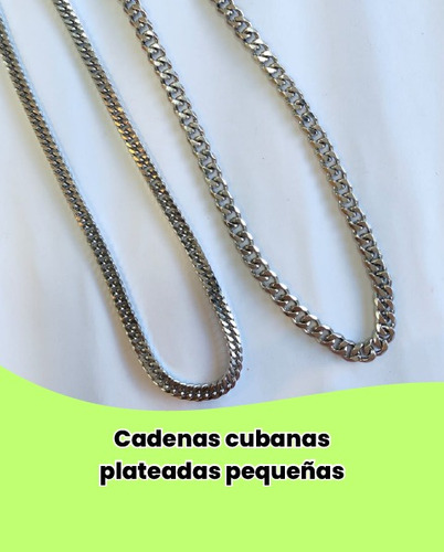 Cadenas Cubanas Plateadas Pequeñas 12 Unidades Al Mayor