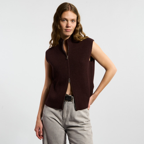 Chaleco Mujer Kevingston Amber Liso Chocolate