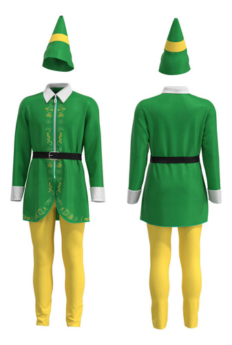 Disfraz De Elfo Navideño Verde Para Padres E Hijos, Cosplay