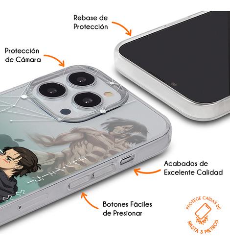 Funda Para Honor Attack On Titan Eren Final Anticaída Case