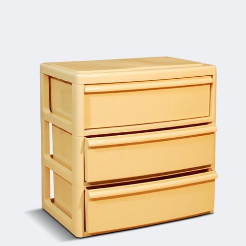 Cajonera Plastica Ancha 3 Pisos 3 Cajones Colombraro Color Beige