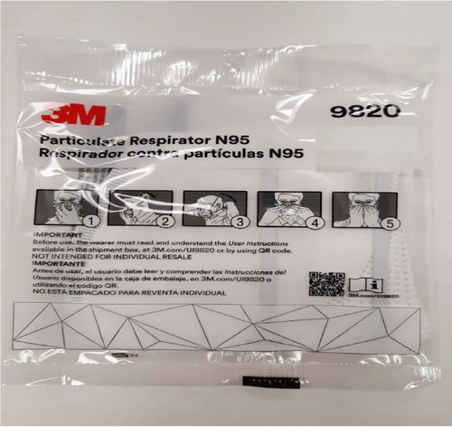 Imagen 2 de 6 de 5 Mascarilla Plegable 3m Codigo 9820