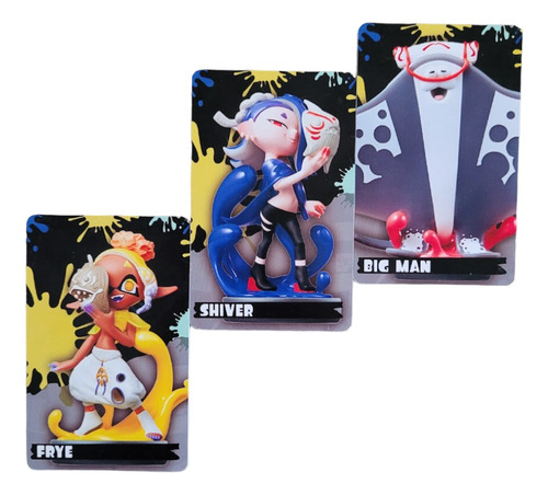 Splatoon 3 Tarjetas Amiibo Frye, Shiver Y Bigman