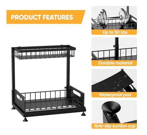 Organizador De Fregadero De 2 Niveles De Metal Premium Con E