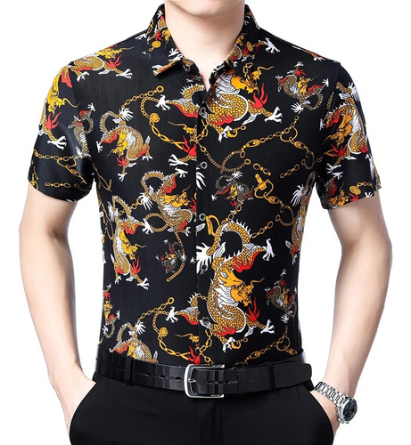 Camisa De Vestir De Manga Corta Para Hombre