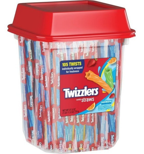 Twizzlers Caramelo Rainbow Cubeta 105pzas Individuales