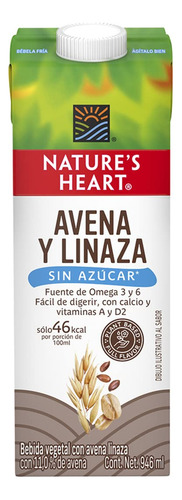 Natures Heart Bebida De Avena Y Linaza Sin AzĂșcar 1 Pack X 6