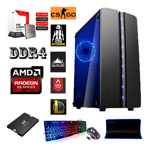 Computador Completo 16gb Pc Gamer Cs Pubg Fortnite Lol Nfe