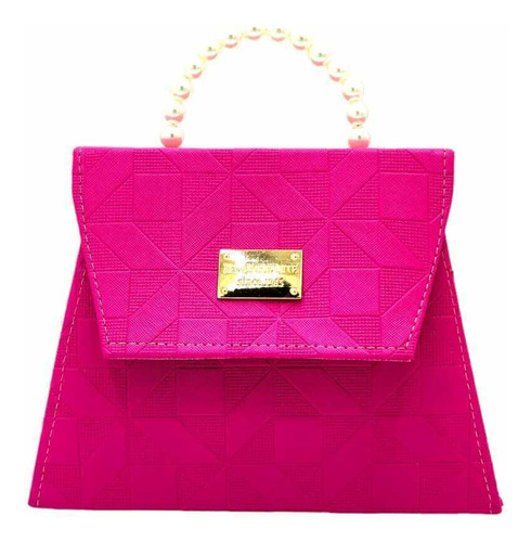 Bolsa Para Mujer Dama Elegante Sofia Perlas Fucsia