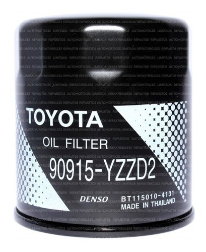 Filtro Aceite Toyota Hilux 3000 1kd-ftv Kun36 2wd 2005-2011