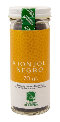 Ajonjolí Negro Orgánico Frasco 70g Huerto De Carmen