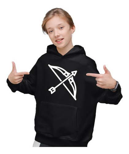 Sudadera Negra Infantil De Marvel Estampada De Arco Y Flecha