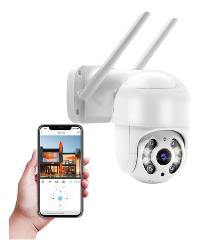 Câmera de segurança Wi-Fi Smart Camera ABQ-A8 Camera de seguranca com resolução de 2MP visão nocturna incluída branca