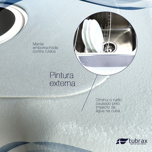 Cuba Cozinha Dupla Gourmet Com Acessórios Inox 304 Tubrax
