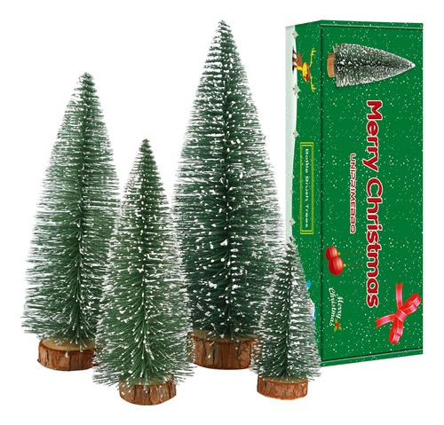 Mini Árbol De Navidad Con Base De Madera Para Fiestas Y Deco