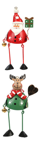. 2 Adornos Navideños De Metal Para Árbol De Navidad,