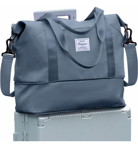 Bolso De Viaje Expandible Wonhox Impermeable Azul B5 35l