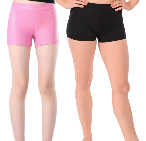 Pack De 2 Shorts Licras De Algodón Para Niñas Bajo La Falda