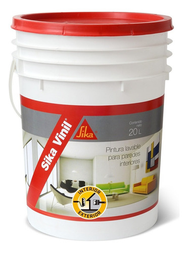 Pintura Latex Interior Super Lavable 20lt Sika Vinil Blanca Color Blanco