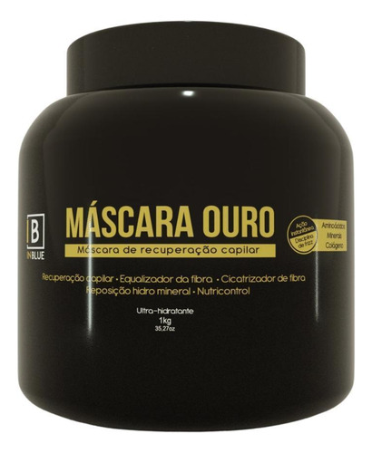 Máscara Antifrizz Ouro Inblue Profissional Ultra Hidratação