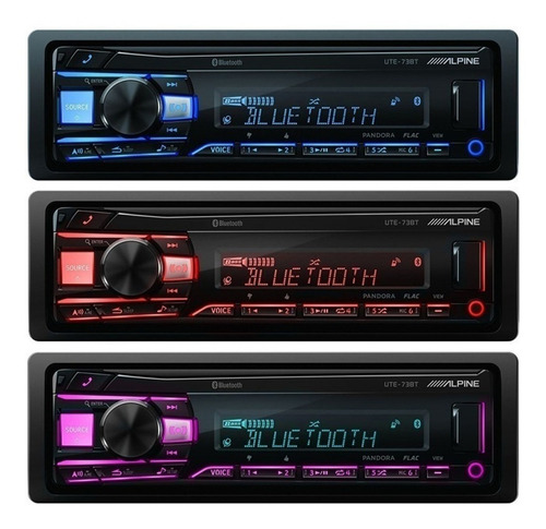 Autoestereo Alpine Bluetooth Multicolor Usb Mp3 Ute-73bt