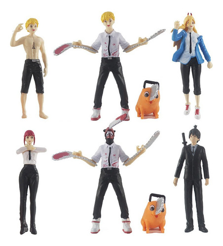 8pcs Chainsaw Man Power Pochita Acción Figura Juguete Modelo