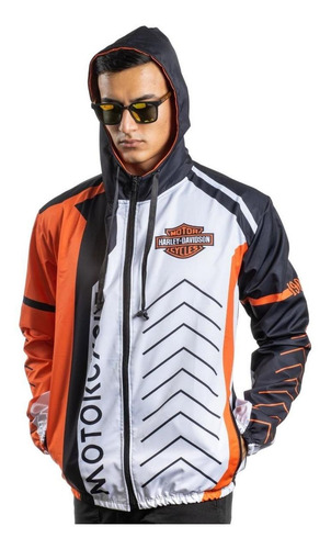 Imagem 2 de 6 de Jaqueta Corta Vento Harley Davidson Impermeável Brk C/ Uv50+