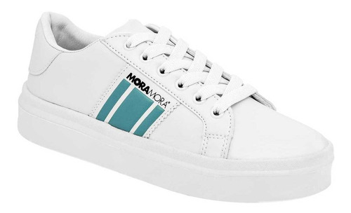 Moramora Tenis Urbano Para Mujer Blanco, Azul, Cód 101813-1