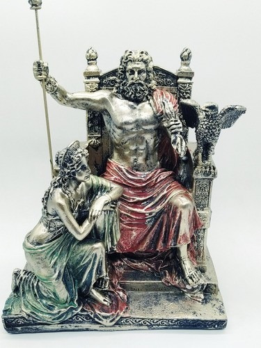 Estatua Deus Grego Mitologia Grega De Zeus E Hera No Trono  