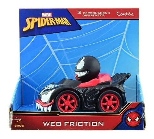 Marvel Spider Man Carrinho De Fricção 10cm Venom Candide 