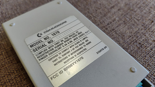 Controladora Commodore C64 Modem/1200 1670 - Não Testado (Usado)