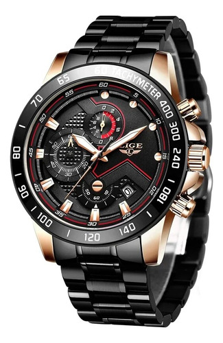 Reloj De Pulsera Lige Military Waterproof Negro Cuarzo Negro