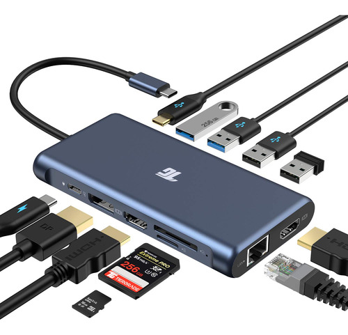 Estacion De Acoplamiento Usb C Para Laptop, Monitor Dual, Ad