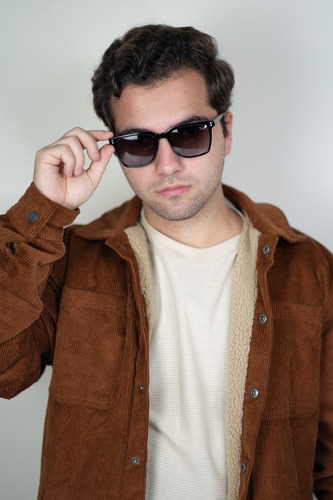 Óculos De Sol Masculino Quadrado Casual Acetato Polarizado Cor Preto/tartaruga Armação Solar Shield Wall Proteção UV400