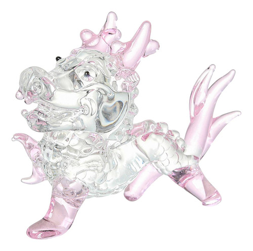 Estatuilla De Dragón De Cristal, Escultura Artística Rosa