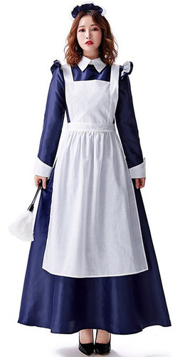 Maxi Vestido Lolita Disfraz Cosplay Kawai Sirvienta