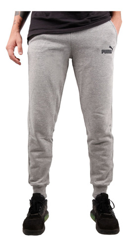 Pantalón Puma Hombre Essential Gris Logo 