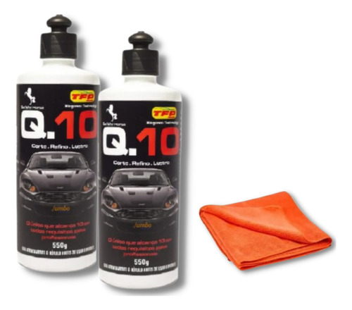 Kit 2 Q10 Tira Riscos E Arranhões Carros/motos + Flanela