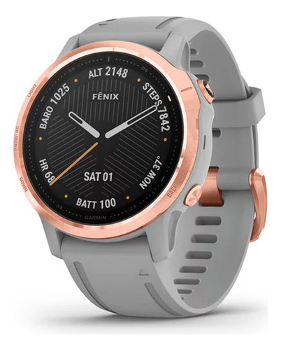 Relógio inteligente Garmin Fenix 6 S cinza safira e ouro rosa Gps