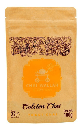 Té Yogui Chai Golden Cúrcuma Canela Cardamomo Chai Wallah