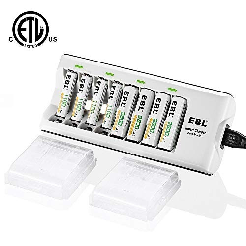 Cargador De Pilas Ebl 8 Bay Aa Aaa  2800mah (paquete De 4) 