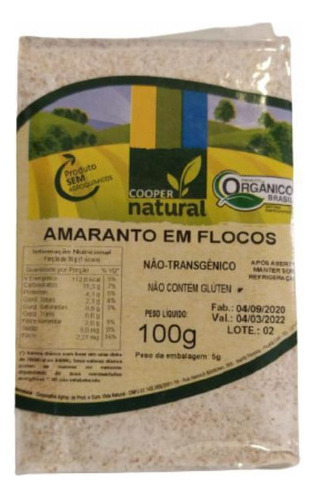 Kit 3 Amaranto Em Flocos Orgânico Coopernatural 100g