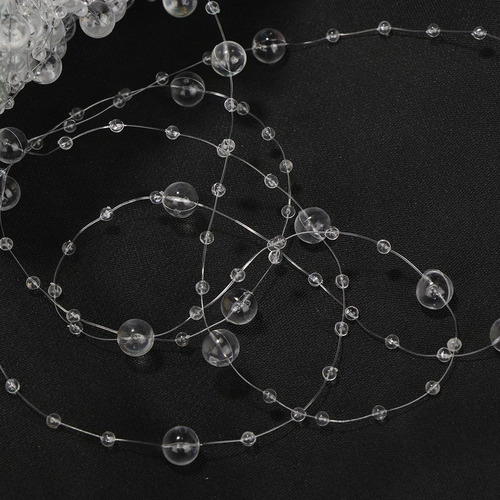 W 60m Perla 80mm+ 3mm Estrella Falso Cuerda Aplique Boda