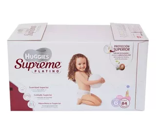 Pañales Etapa 6 Huggies Supreme Platino Niña 84 Piezas