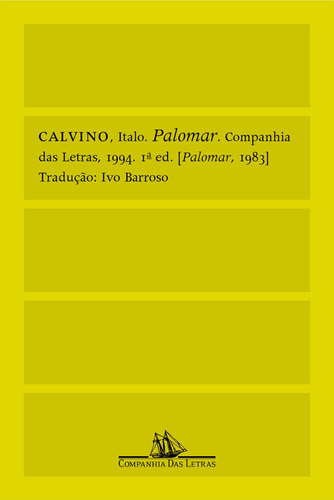 Palomar, de Calvino, Italo. Editora Schwarcz SA, capa mole em português, 1994