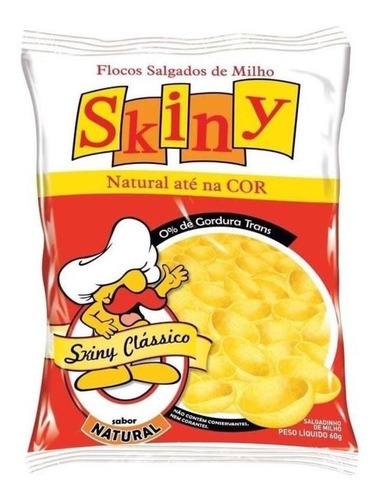 Salgadinho Skiny 38g Sabor Natural Clássico Kit 10 Unidades