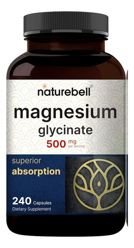 Magnesio Glicinato 500mg 180 Capsulas . Americano
