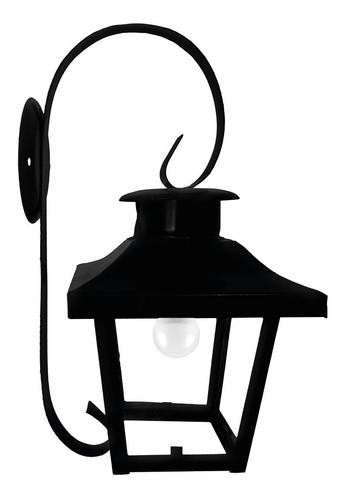 Farol Exerior De Pared Chico Apto Led Negro 4 Caras 