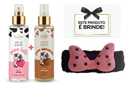 Kit 2 Body Splash Feminino Vaquinha Glow Line 130ml + Brinde